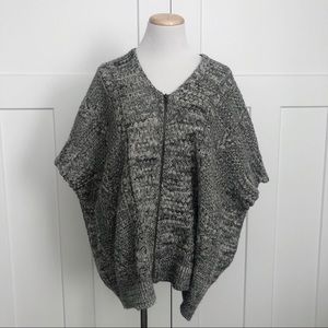 Anthropologie Moth Zippered Poncho Cardigan